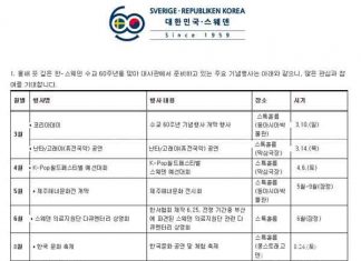 스웨덴과의 수교 60주년 기념행사