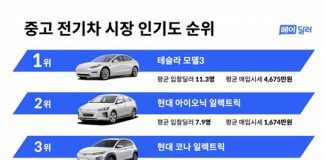 헤이딜러, 중고 전기차 인기도 1위에 ‘테슬라 모델3’
