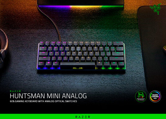 레이저, 포터블 게이밍 키보드 ‘HUNTSMAN MINI ANALOG’ 출시