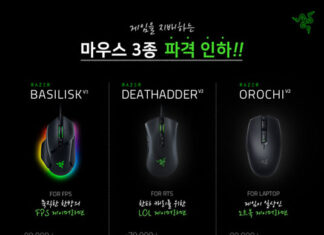 레이저, 인기 마우스 3종 가격 인하 진행